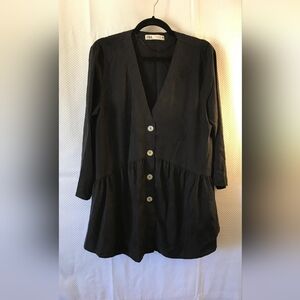 ZARA WOMAN 'S Black Button-Down Dress zize L made In Turkey